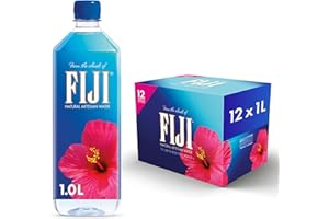 FIJI Natural Artesian Bottled Water, 1 Liter / 33.8 Fl Oz (Pack of 12)