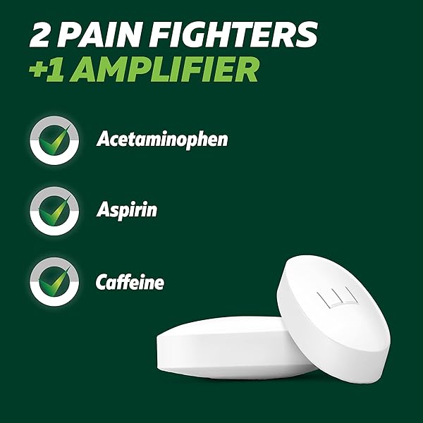 EXCEDRIN EXTRA STRENGTH PAIN RELIEF CAPLETS FOR HEADACHE RELIEF, ACETAMINOPHEN 500MG, ASPIRIN 250MG, CAFFEINE 65MG, PAIN RELIEVER, 200 COUNT