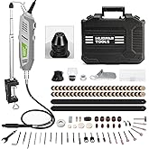 Huepar Tools Rotary Tool Kit 200W, 1.8 AMP 6 Variable Speed 10000-40000RPM with 239pcs Accessories include Flex Shaft MultiPr