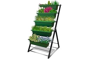 OUTLAND LIVING 4Ft Vertical Raised Garden Bed - 5 Tier Food Safe Planter Box for Outdoor and Indoor Gardening Perfect to Grow Your Herb Vegetables Flowers on Your Patio Balcony Greenhouse Garden