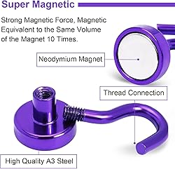 DIYMAG Magnetic Hooks, 30Lbs Strong Heavy Duty