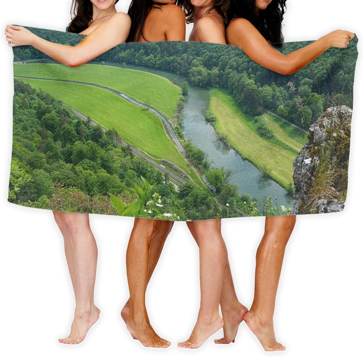 Beach Towel Danube Nature Rock 80cm X 130cm Soft Lightweight Absorbent For Bath Swimming Pool Yoga Pilates Picnic Blanket Towels