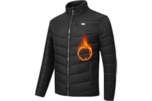 MoFiz Mens Down Coats Jackets Repellent Water Puffer Jacket Warm Packable Full Zip Mock Neck Winter Jacket
