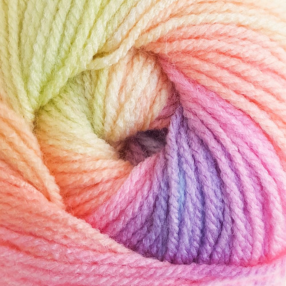 Wendy Wools Giggles Rainbow Double Knitting 100g Ball Multicoloured (WG02)