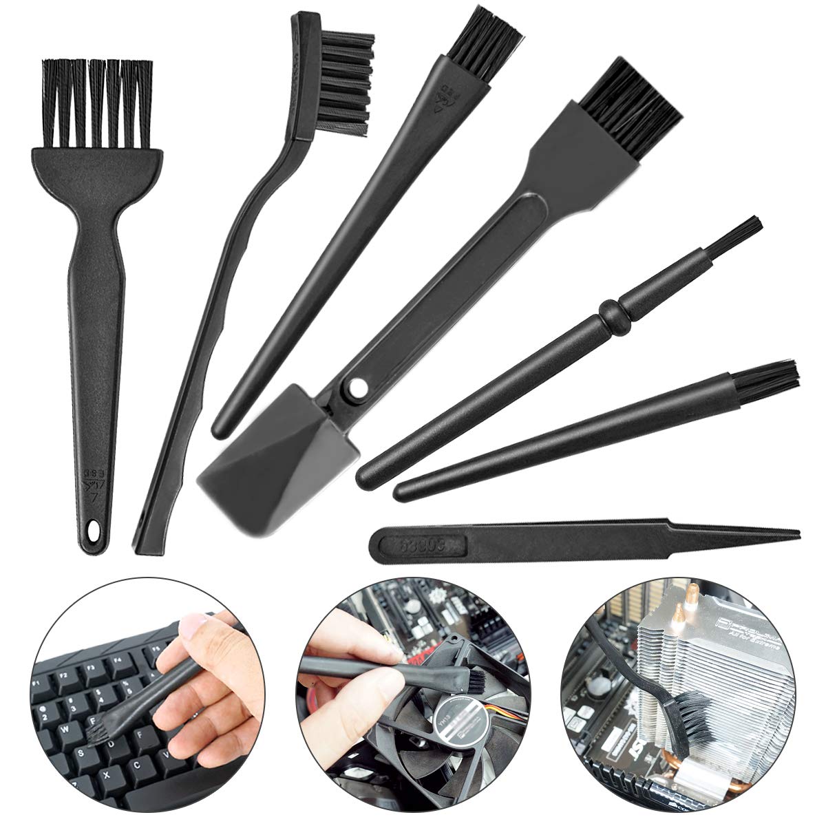 Small Portable Plastic Handle Nylon Anti Static Brushes Computer