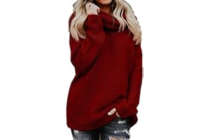 YOCUR Womens Turtleneck Pullover Chunky Knit Fall Winter Casual Sweaters Jumper Tops