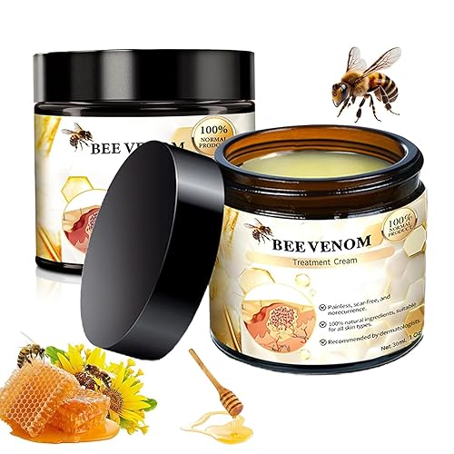 2pcs Bee Venom Skin Treatment Cream, Natural Bee-venom Cream,Bee Venom Wart and Tags Remover,Skin Tag Removal,Moisturizing Skin Repair Cream for All Skin Types,60ml *2