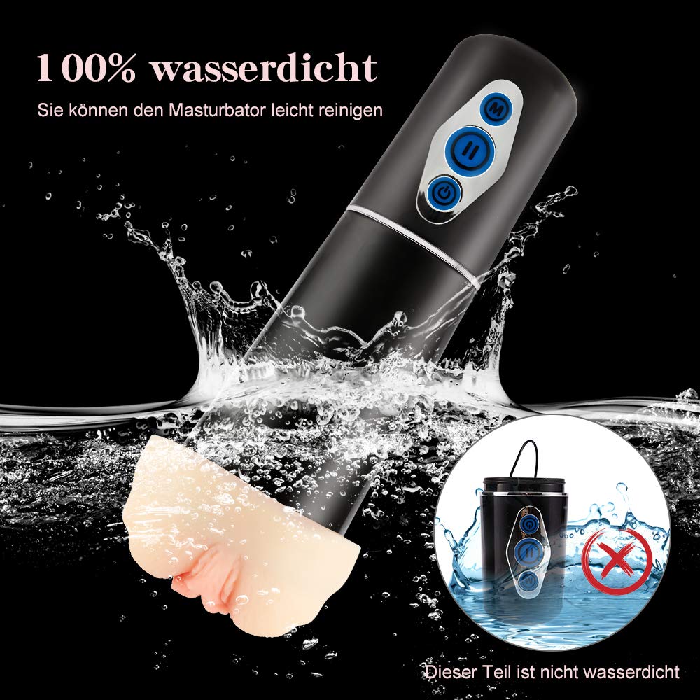 (2019 Neu) Elektrischer Masturbieren für Mann mit 5 Saugintensitäten Automatische Masturbatoren 10 Vibrations modi Mastubator Mann Taschenmuschi Sexspielzeug Männer Realistische Vagina Muschi