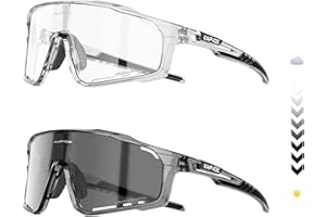 KAPVOE Photochromic Cycling Glasses for Men Women Sports Sunglasses Frame Discoloration HD Bike Glasses K76