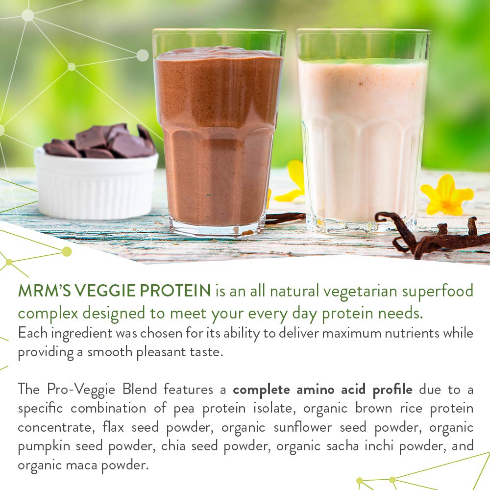 MRM - Veggie Protein Powder, Protein Source for Vegans, Gluten-Free & Preservative-Free, Non-GMO Verified - Vanilla - 2.5 lbs: Health & Personal Care