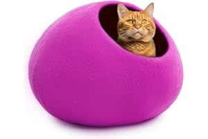 Woolygon Premium Wool Cat Cave Bed - Felt Cat Cave Handmade from 100% Merino Wool, Eco-Friendly Felt Cat Bed for Indoor Cats and Kittens