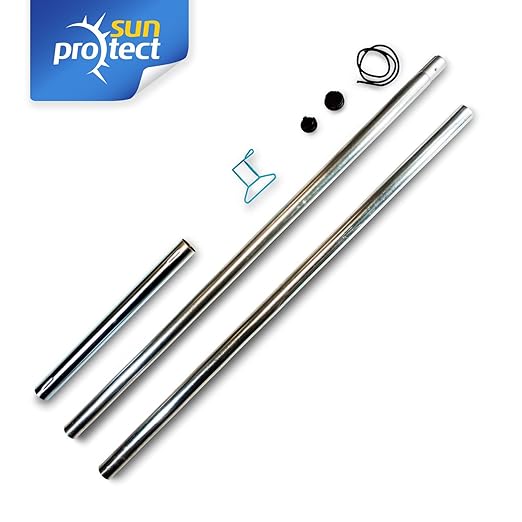 sunprotect SPT83203 Stahlmast-Set, Montage-Zubehör für Sonnensegel (1 Set)