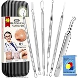 Blackhead Remover Tools, Pimple Popper Tool Kit, Blackhead Extractor Set for Removing Blackhead, Whitehead, Pimple, Acne, Zit