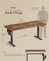 VASAGLE Electric Standing Desk 180x80 cm Height Adjustable 4 Memory view 5