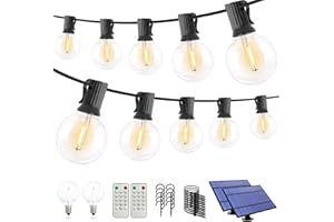 Dott Arts Solar Lights Outdoor Solar String Lights Outdoor Waterproof Dimmable 100FT G40 Globe Outdoor Lights for Patio with Remotes LED Outdoor String Lights Solar Power for Outside Backyard