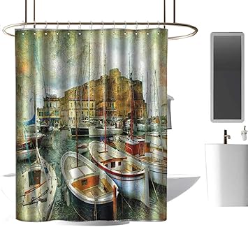Amazon Com Coolteey Shower Curtains Holder Marine Naples Small
