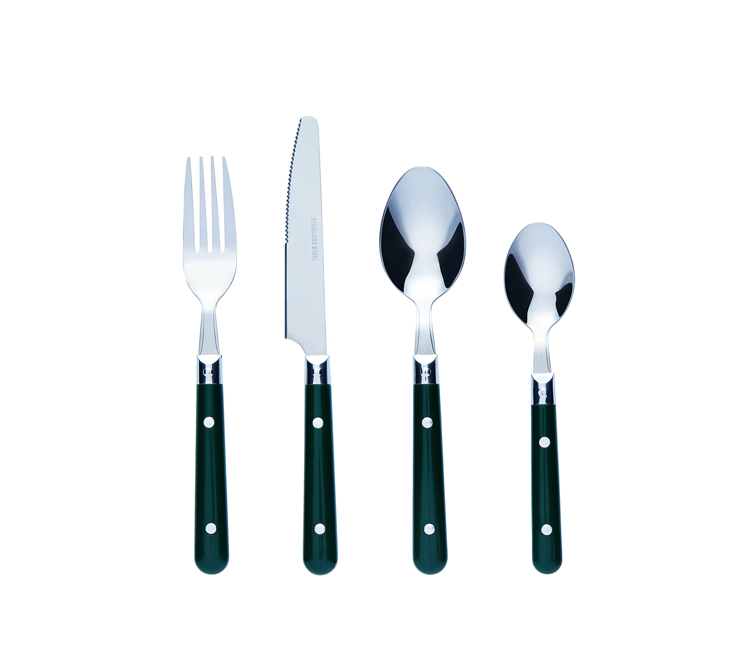 Bon Brasserie 16Piece Stainless Steel Cutlery Set Green Buy Online