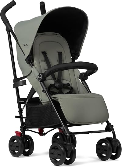 Silver Cross Pop 2 Pushchair Foldable Travel Stroller Sage Navy Seat Lie Flat