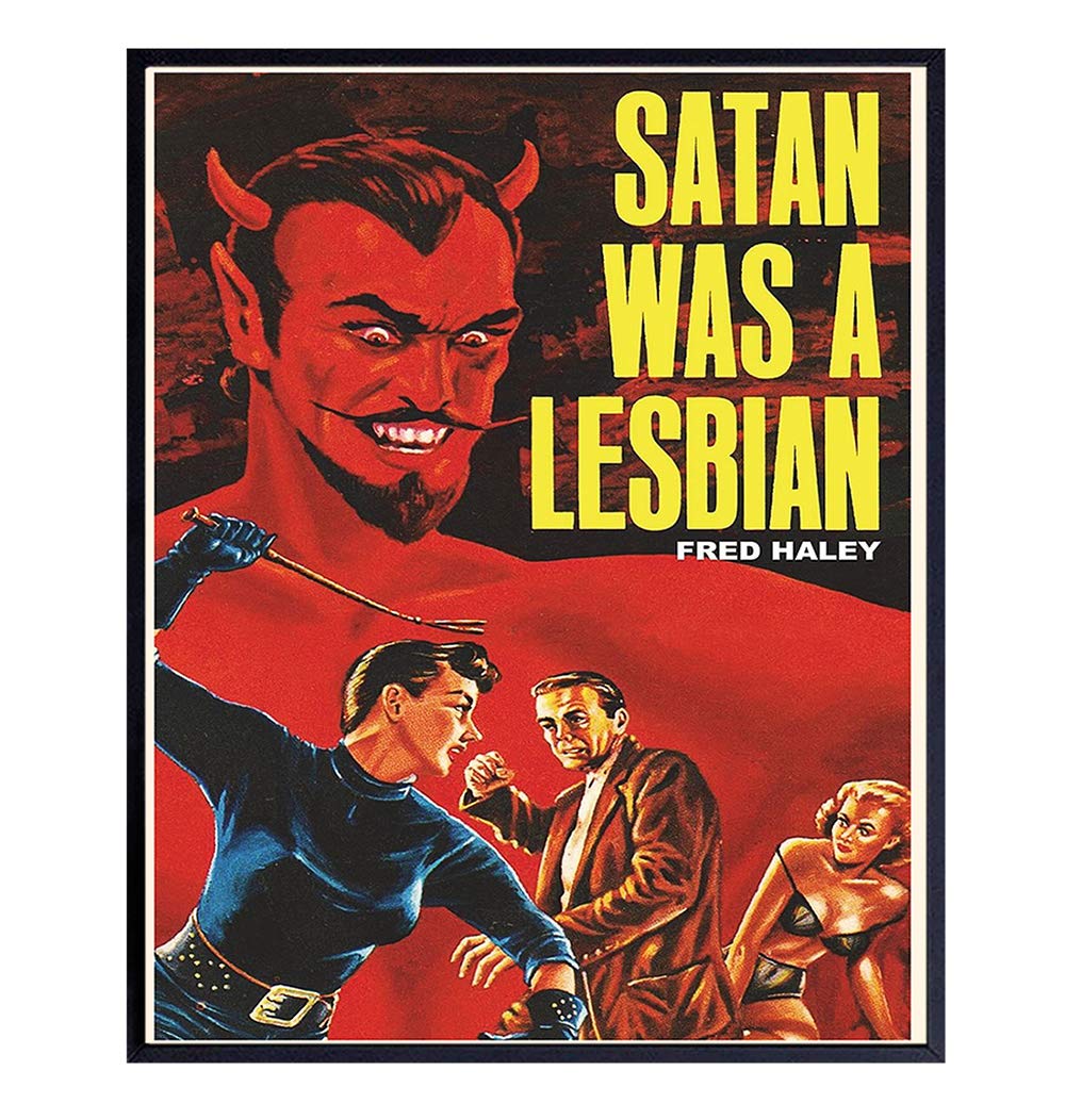 Amazon Com Satan Was A Lesbian Poster Vintage Movie Wall Art Print Makes A Great Gay Lgbtq Queer Gift Chic Home Decor 8x10 Photo Unframed Handmade