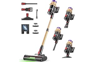 HOTANIME Cordless Vacuum Cleaner, 600W 50Kpa 70Mins, Vacuum Cleaners for Home, Stick Vacuum with Anti-Tangle Brush, Wall Mount Charge, Rechargeable Cordless Vacuum for All Floor/Sofa/Pet Hair/All Floor