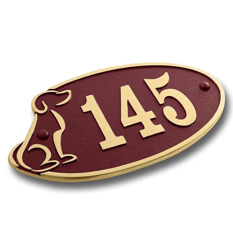 House Number Sign Perfect For Dog Lovers. Cast Metal Personalised Home