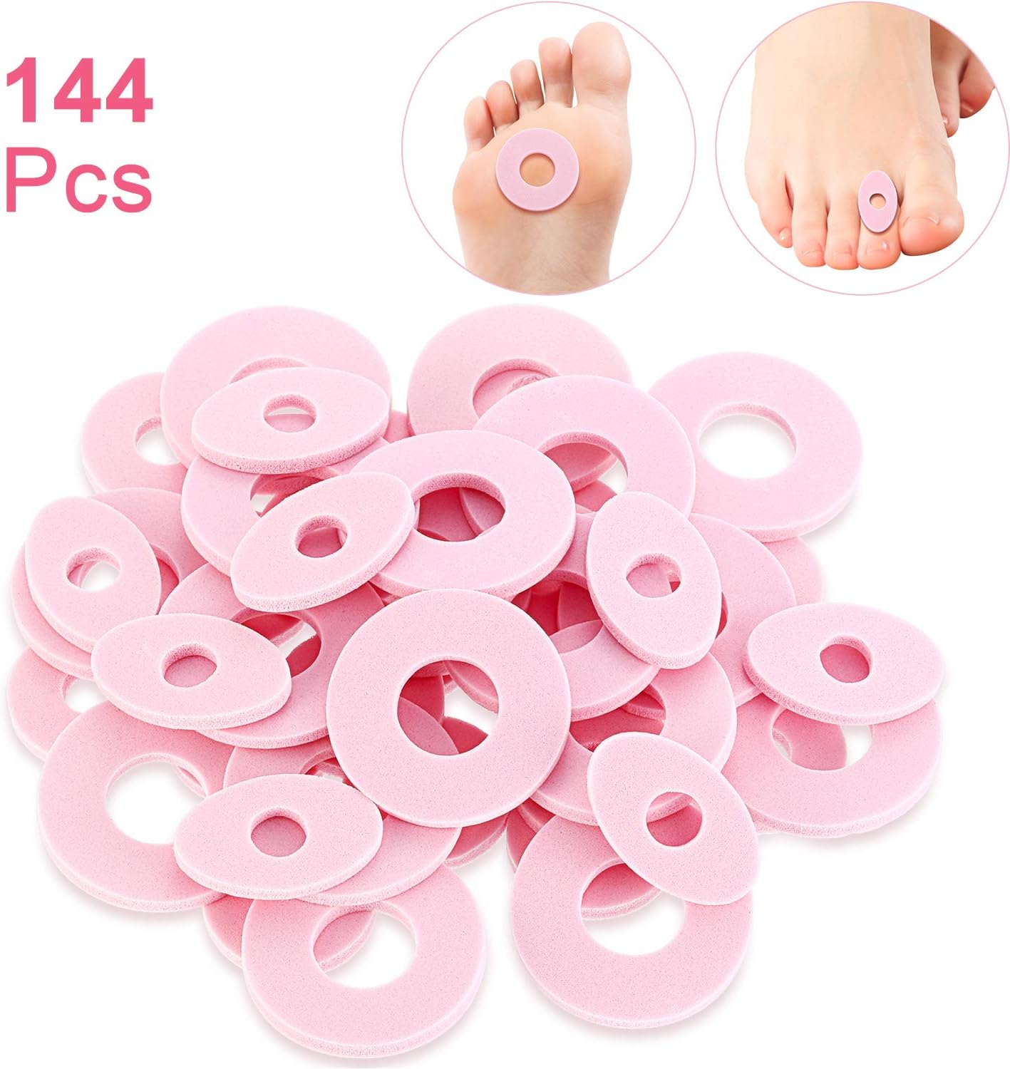 Patelai 144 Pieces Callus Pads, Soft Foam Callus Cushions Toe Pads, Toe and Foot Protectors and Thick Corn Cushions Toe Pads and Waterproof, Rubbing on Shoes, Reduce Foot and Heel Pain: Health & Personal Care