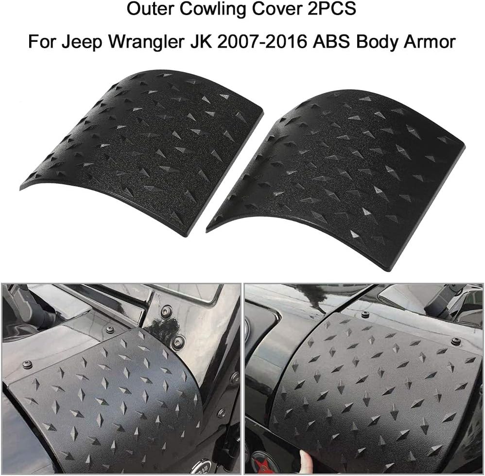 XuBa 2Pcs/set Car Side Exterior Cowling Cover for Jeep Wrangler JK 2007-2016