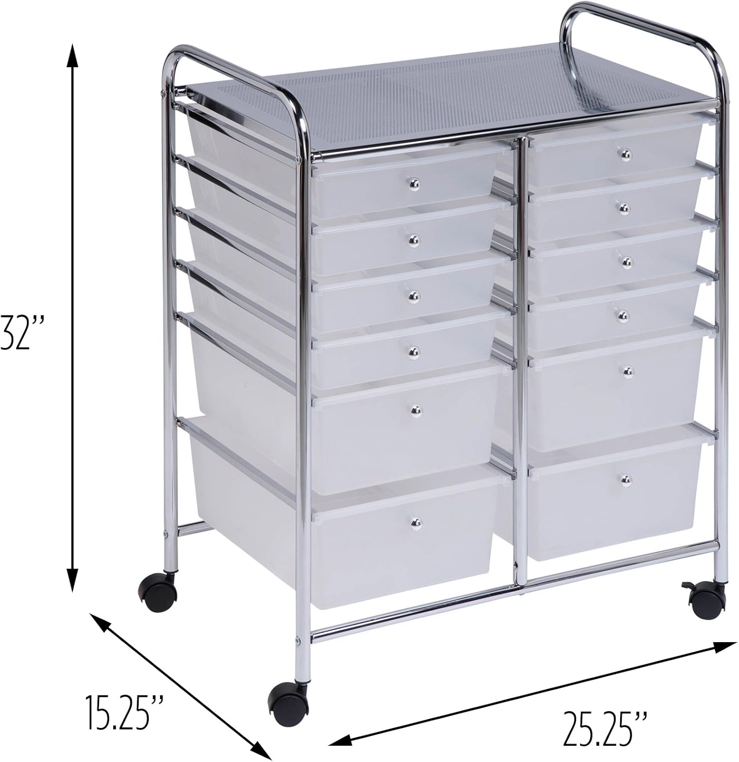 Honey-Can-Do Rolling Storage Cart and Organizer with 12 Plastic Drawers: Arts, Crafts & Sewing