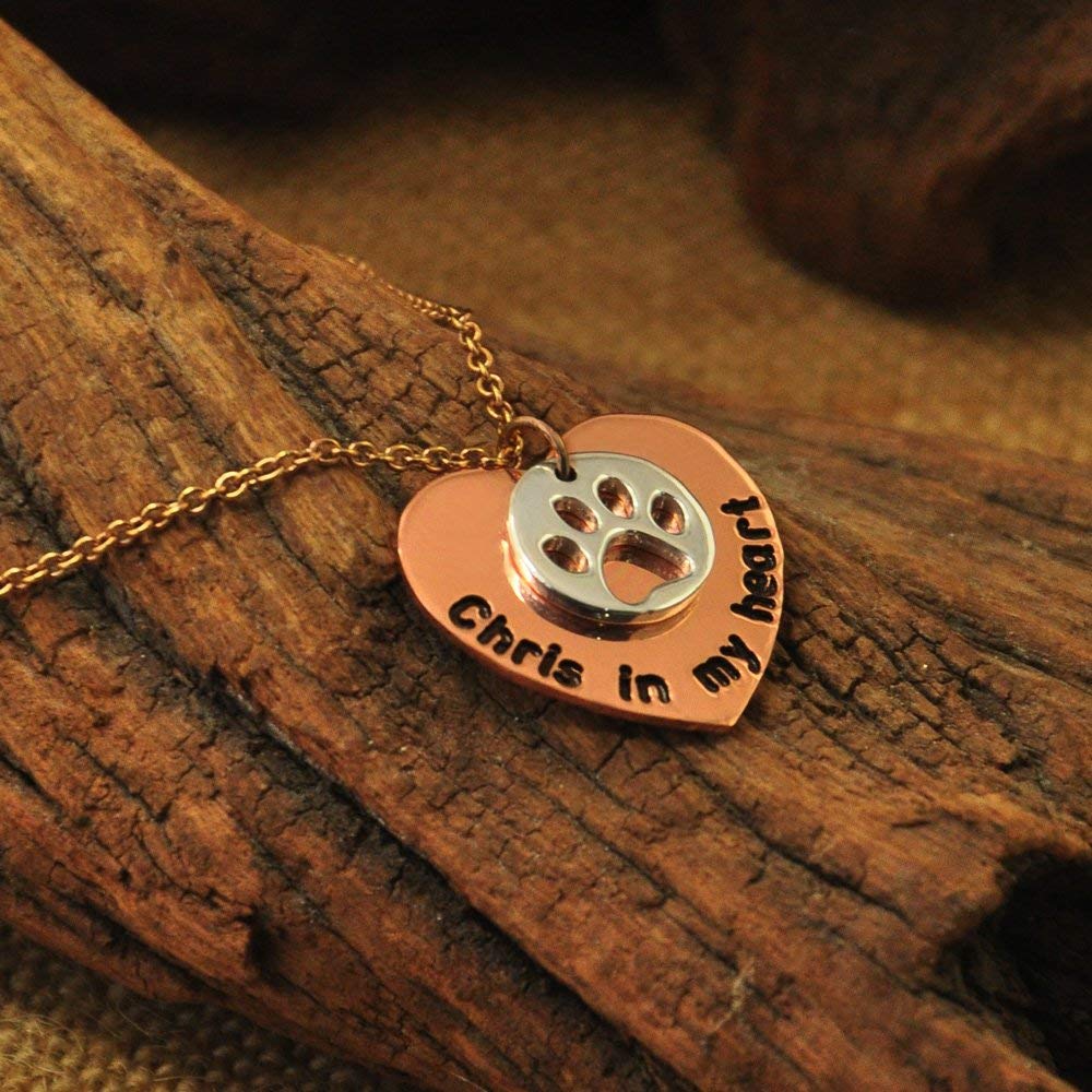 Personalized Dog Necklace,Custom Dog Name in my heart
