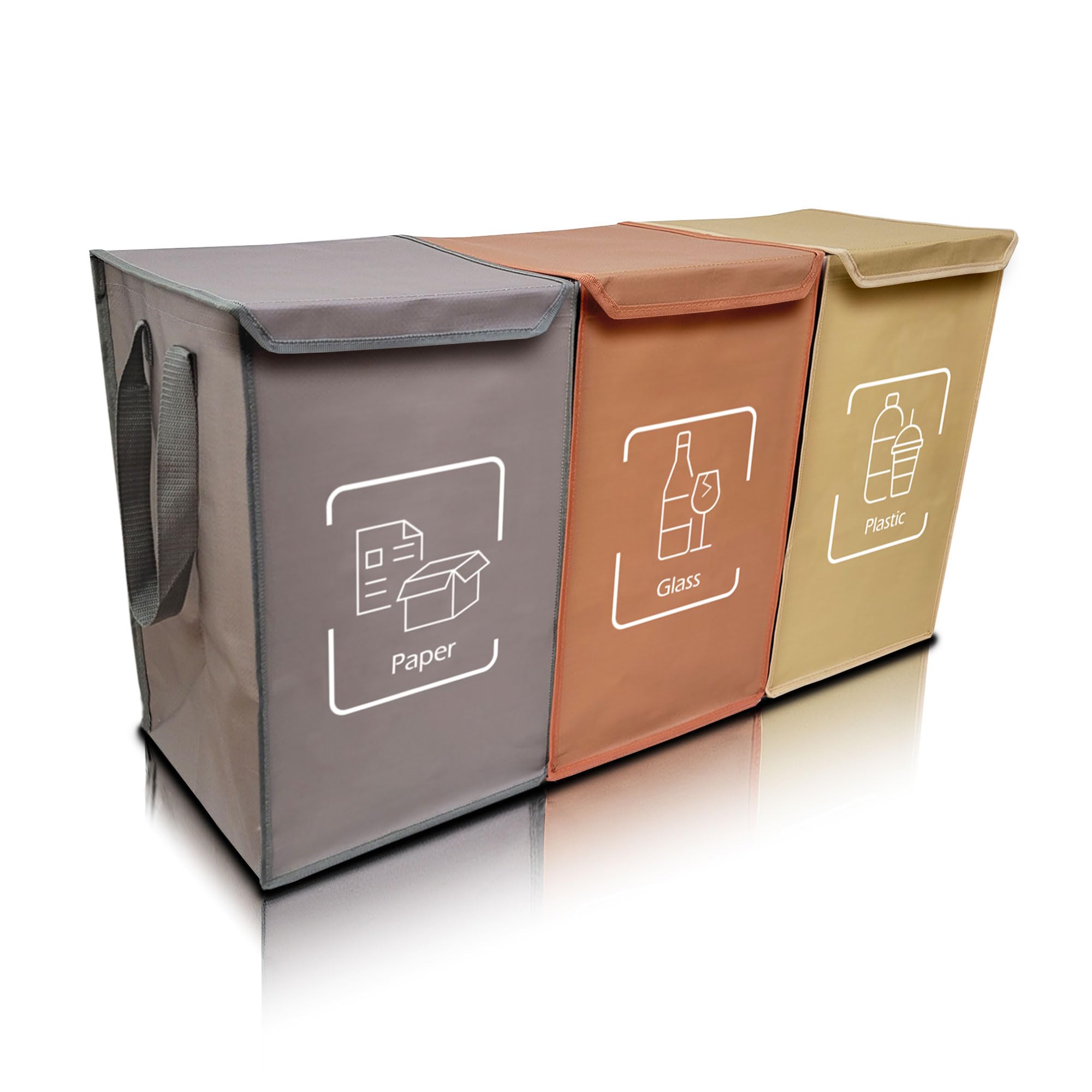 NYIKA - Recycling Bags for Kitchen - Indoor Recycling Bins - Recycle Bags - Recycling Box - Recycling Bins for Kitchen 3 Compartments (Cake)