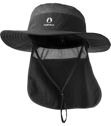 Wide Brim Unisex Safari/Outback Summer Hat w/Neck Flap (Medium