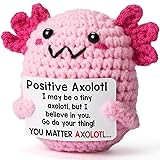Positive Crochet Axolotl, Mini Handmade Emotional