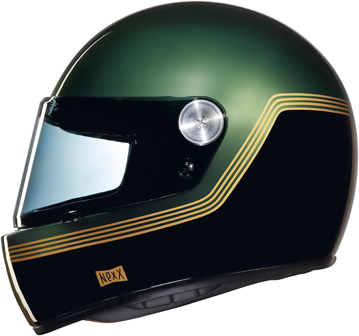 Nexx X.G100 XG100 Racer Motordrome English Green Full Face Retro Motorcycle Helmet (L)