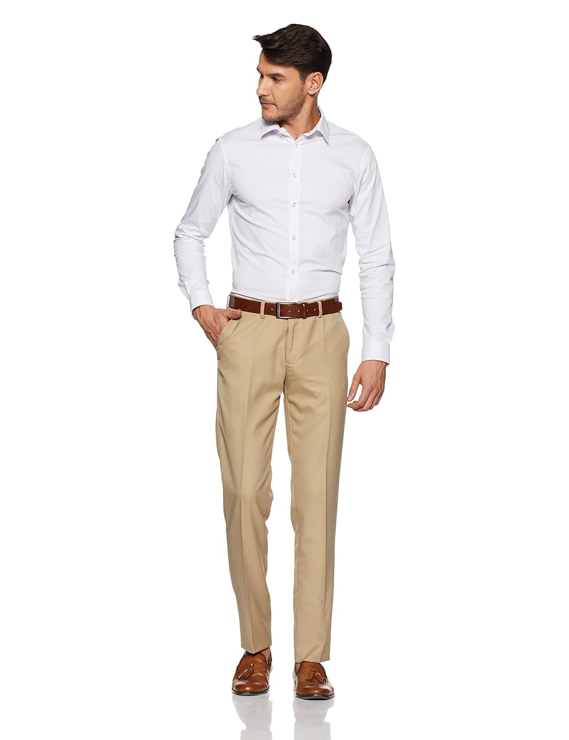 knighthood by fbb men's relaxed fit formal trousers