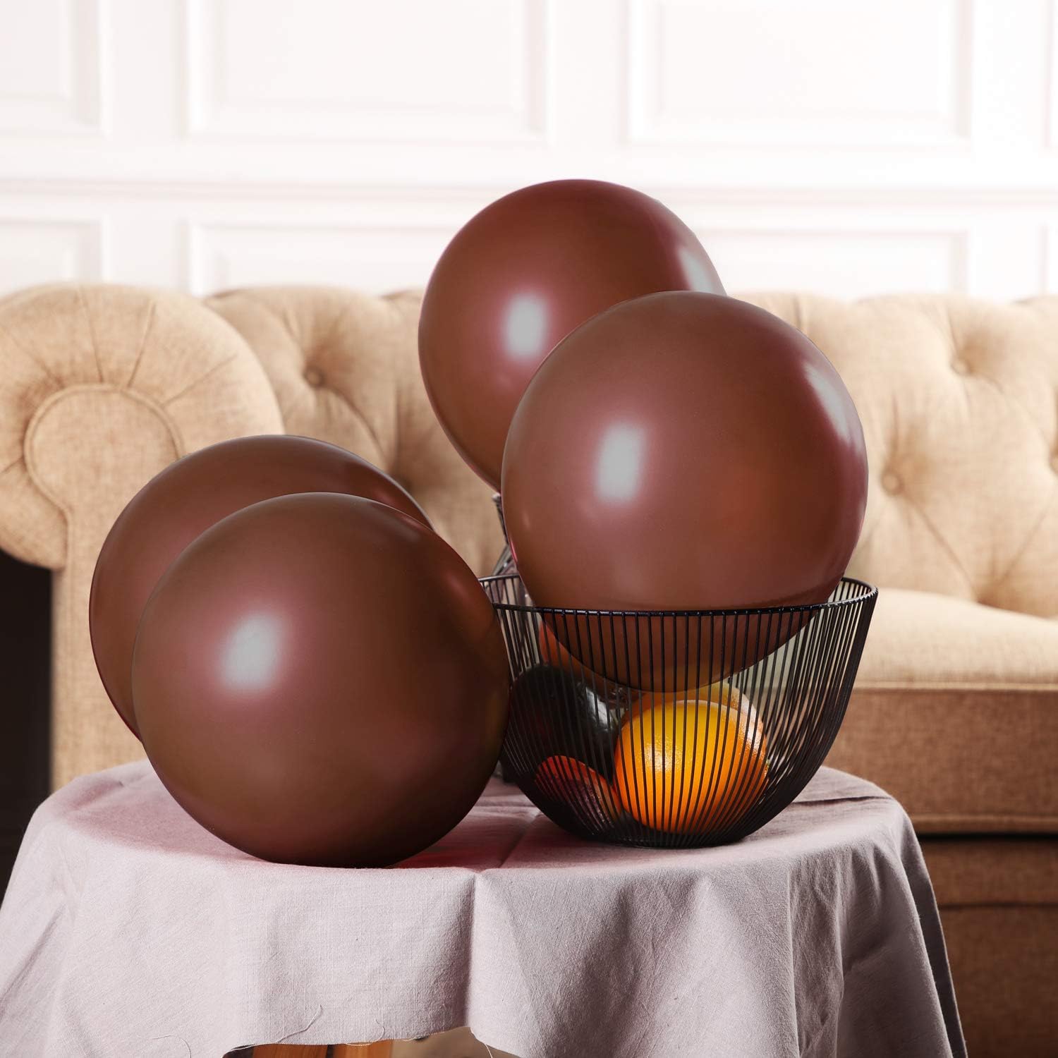 100 Pieces Latex Party Balloons Latex Balloons for Weddings, Birthday Party, Bridal Shower, Party Decoration (Dark Brown, 10 Inch): Health & Personal Care
