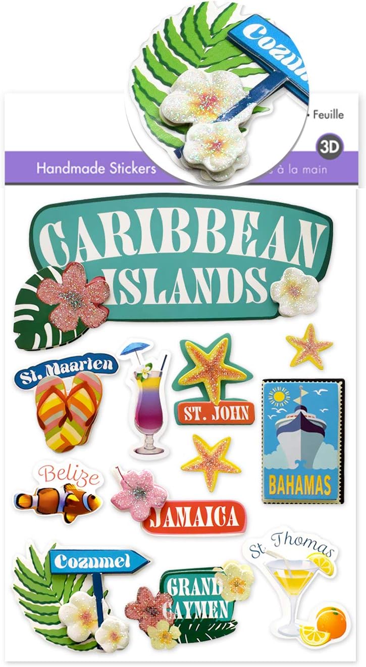 Caribbean Scrapbook Stickers Dimensional Caribbean Cruise