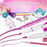 weirtoya Unicorn Washable Scented Markers Art Craft Set for Girls 4-8 Yrs view 3