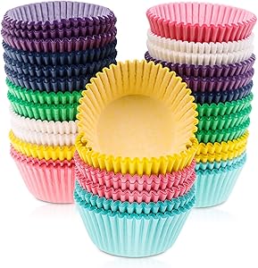 Selizo 700 pcs Multicolor Muffin Cupcake Liners Baking Cups No Smell Safe Food Grade Inks and Paper Grease Proof Cupcake Liners for Muffins, Cupcakes, Cake Balls, and Candies