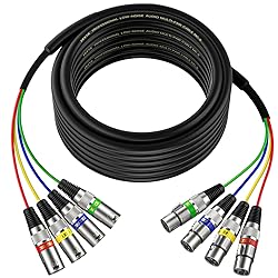 EBXYA 50 Ft 4 Channel XLR Snake Cable - 4 Colored