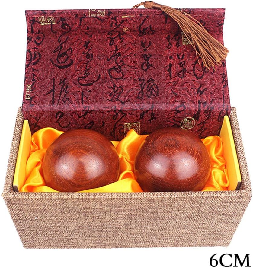 Hjyi Baoding Balls,Solid Wood Chinese Health Exercise Stress Balls,Feng Shui Health Exersice Stress Relief Balls (2pcs)