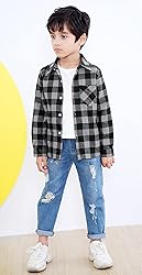 SANGTREE Boys Flannel Shirt Long Sleeve Button Down