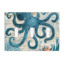 Pznen Triple Toggle Wall Plate, Nautical Vintage