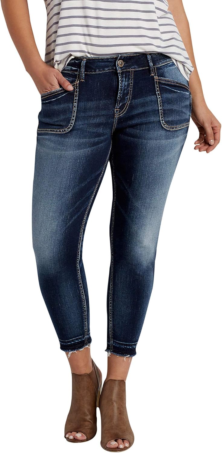 Amazon.com: Silver Jeans Co. Plus Size Suki Ankle Skinny with Released Hem: Clothing