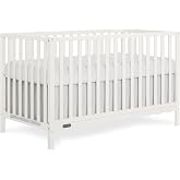 Dream On Me Synergy Wave 5-in-1 Convertible Full Size Baby Crib, Cream | Converts to Toddler Bed &amp; Daybed, Scalloped Open Slats, 3 Mattress Heights, GREENGUARD Gold, BSA Verified, 50 Lb Limit