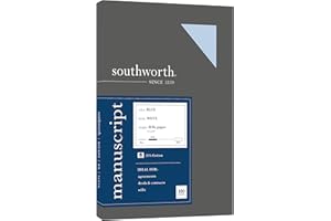 Southworth 25% Cotton Paper Blue Manuscript Covers, 9” x 12.5”, 30 lb. Cover Weight, Blue, 100 Sheets (41S)