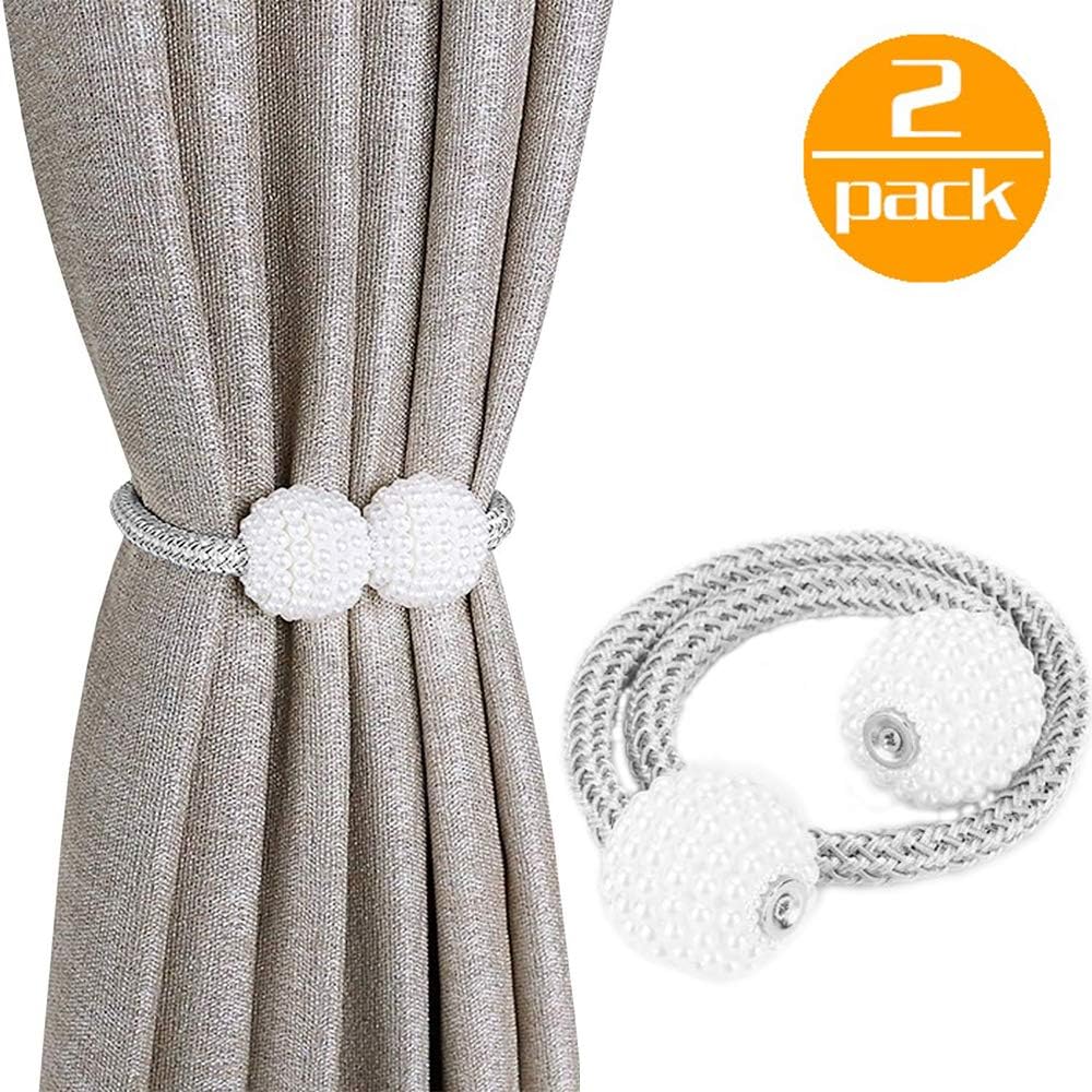 Set 2 Calamite Decorative Per Tende - Fermatenda Magnetico Bianco Perla Made In Italy - Foto 6
