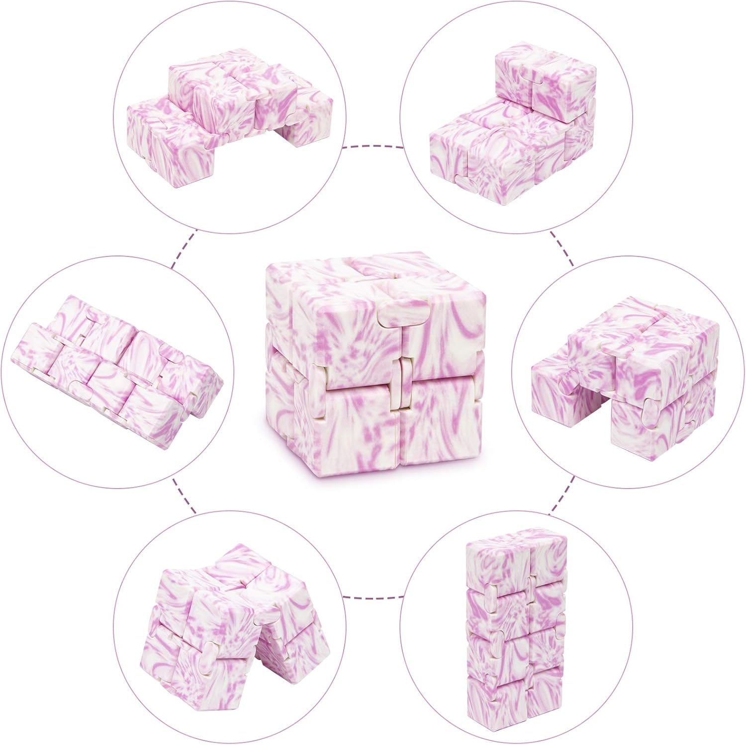 Relaxing Hand Held Toy For Adults And Kids Pink Infinity Cube Daily Vibrations Durable Stress Relieving Fidget Toy Stress And Anxiety Relief Fidget Cube Fidget Toys Toys Games Femsa Com