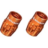 Granite Juicy Nipple Valve Cap with Valve Core Removing Function, Tire Valve Caps Dust Covers for Bikes and Vehicles, Durable Alloy Schrader Valve Cap, 2-Piece Set (Orange)