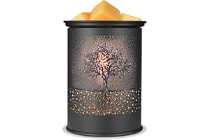 KOBODON Metal Wax Melt Warmer, Candle Wax Warmer for Scented Wax Melter,Electric Wax Melts Wax Cubes Black Candle Lamp for Home Office Decor,Wax Burner as Gifts for Mom Grandma Women Girls (Tree)…