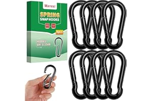 MANESI Spring Snap Hooks Carabiner Clips - Heavy Duty Rope Connector, Quick Link Small Carabiner Clips for Indoor & Outdoor, Camping, Dog Leashes, Fishing, Bird Feeders